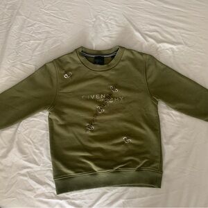 Givenchy Khaki Green Embellished Sweatshirt